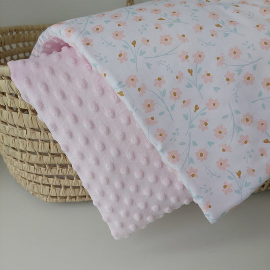 Manta | Colcha sweet flowers com rosa