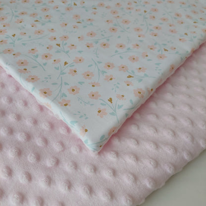 Manta | Colcha sweet flowers com rosa