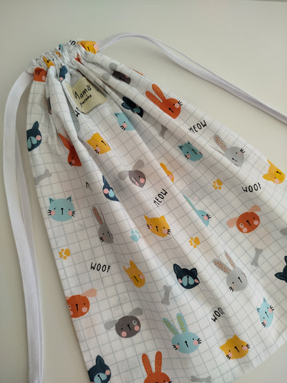 Saco de roupa | primeira roupinha | woof woof