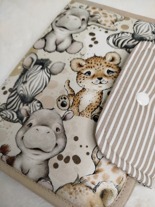 Porta documentos personalizado | Coleção baby safari | bolsa para boletins de saúde